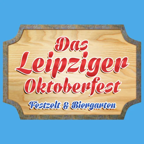 Das Leipziger Oktoberfest Logo + blauer Hintergrund